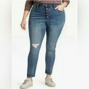 Ava & Viv High-Rise Skinny‎ Denim Blue Stretch